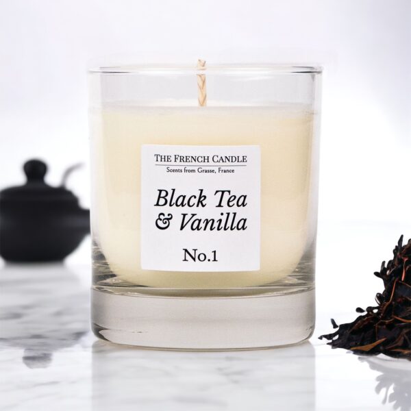 black tea vanilla candle made in nz new zealand french scent fragrance grasse france